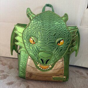 Mythic Green Dragon Loungefly Mini Backpack NWT Books-a-Million Exclusive Shiny